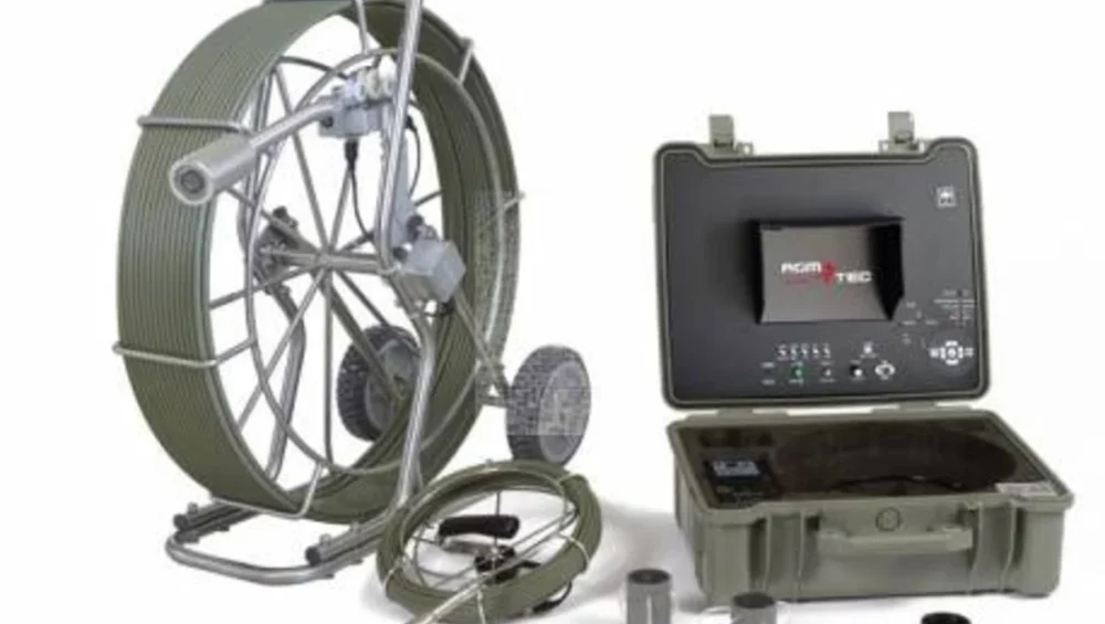 Caméra d'inspection de canalisation Tubicam R23 Sondée d'AGM TEC avec dévidoir, coffret d'enregistrement et têtes caméra